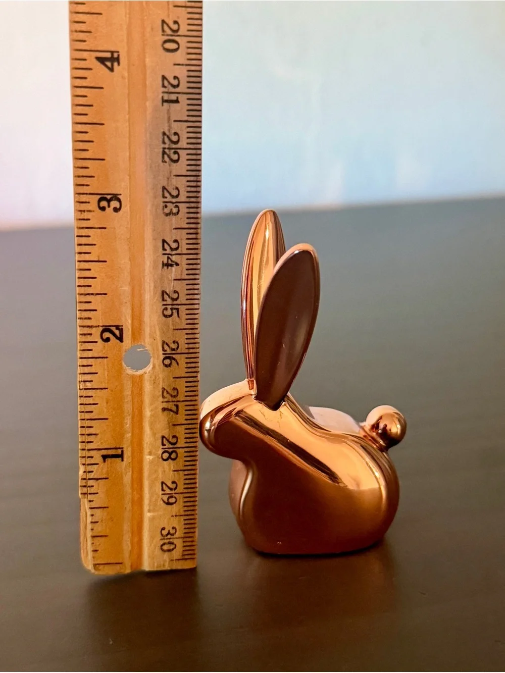 Rose Gold Bunny Ring Holder | Cute Copper Tone Metal Rabbit Jewelry Dish Stand